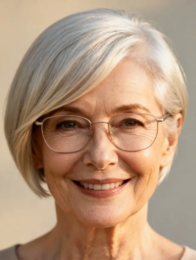 Pixie Haircuts for Women Over 70 with Glasses