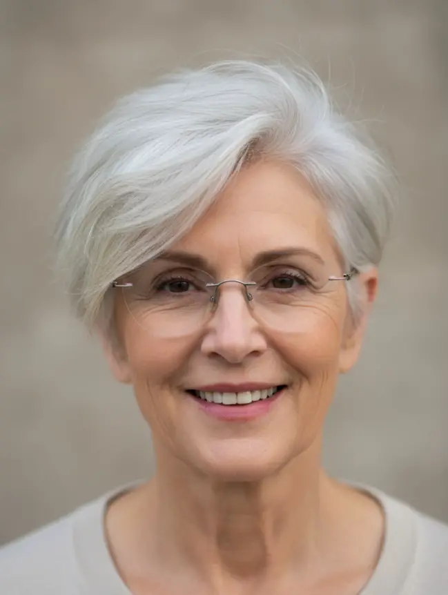 Pixie Haircuts for Women Over 70 with Glasses