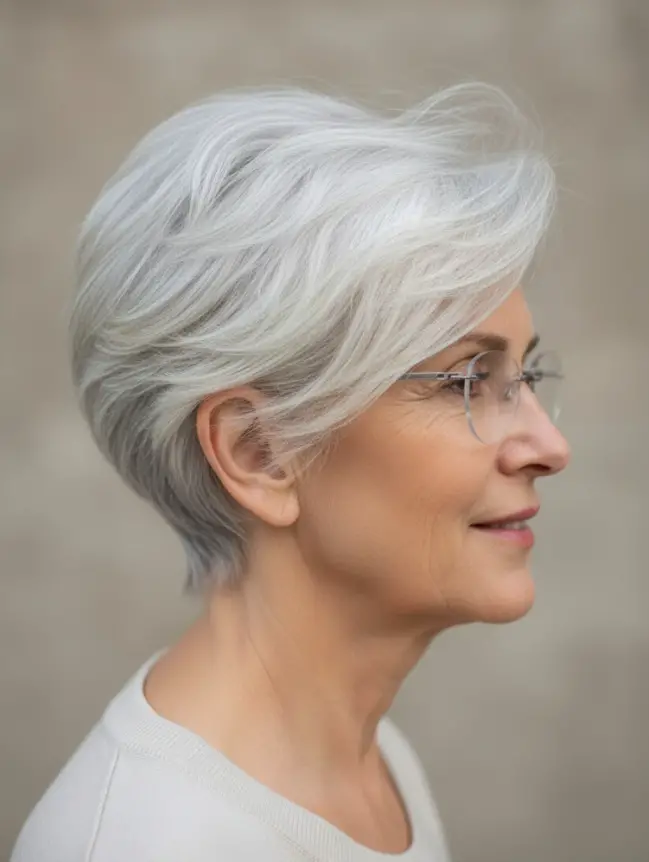 Pixie Haircuts for Women Over 70 with Glasses