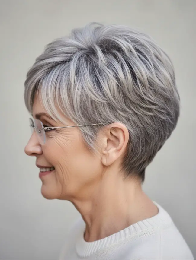 Pixie Haircuts for Women Over 70 with Glasses
