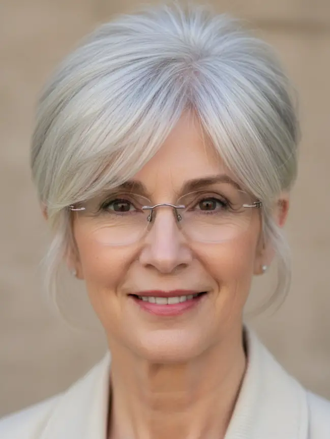 Pixie Haircuts for Women Over 70 with Glasses