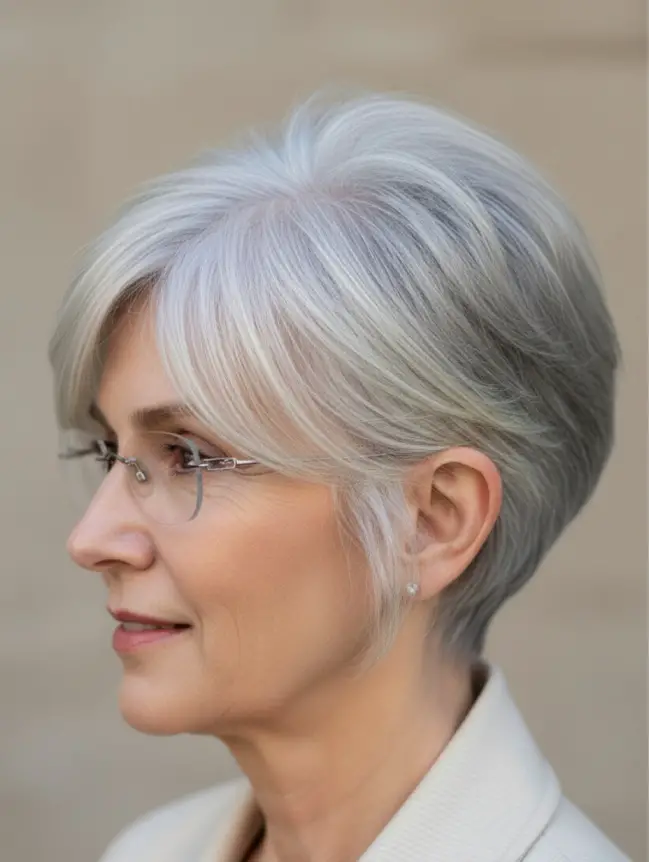 Pixie Haircuts for Women Over 70 with Glasses