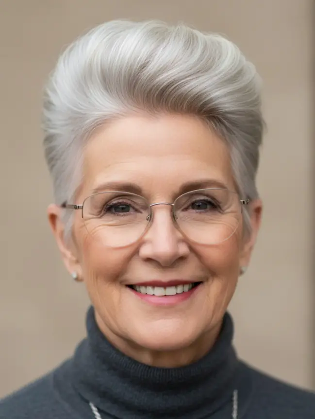 Pixie Haircuts for Women Over 70 with Glasses