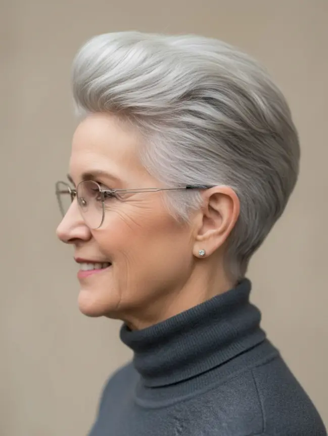 Pixie Haircuts for Women Over 70 with Glasses