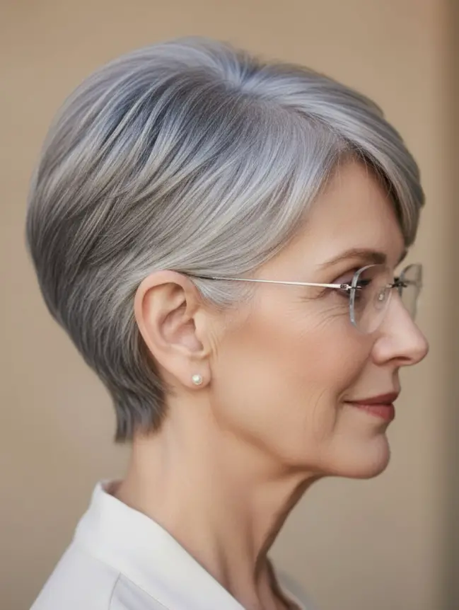Pixie Haircuts for Women Over 70 with Glasses