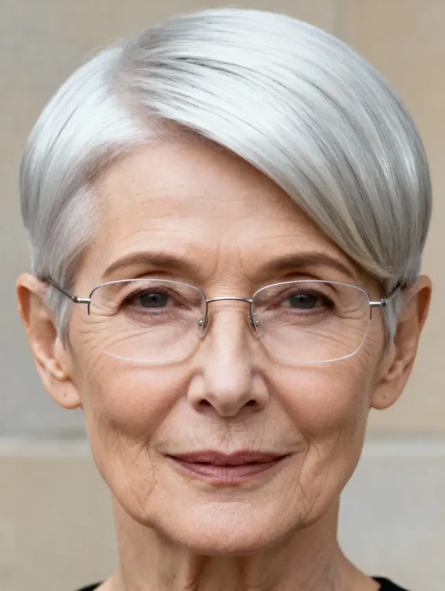 Pixie Haircuts for Women Over 70 with Glasses