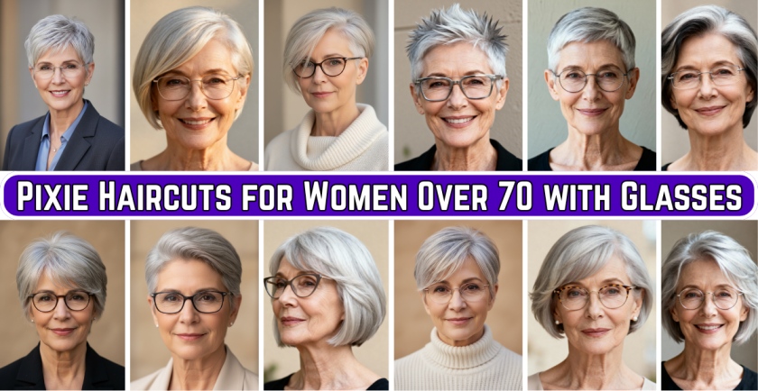 Pixie Haircuts for Women Over 70 with Glasses