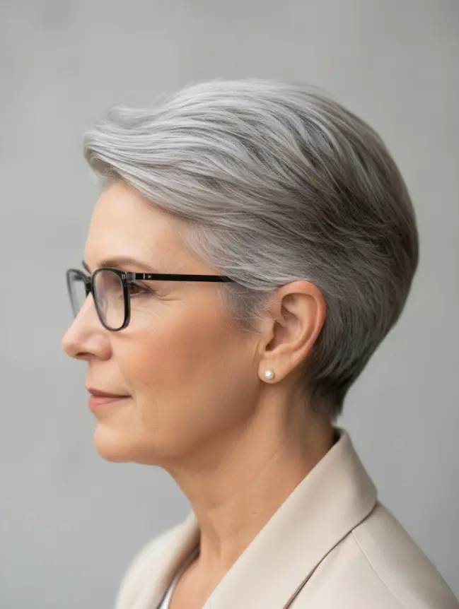Pixie Haircuts for Women Over 70 with Glasses