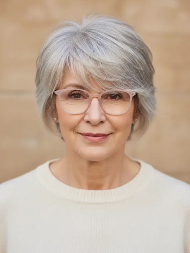 Pixie Haircuts for Women Over 70 with Glasses