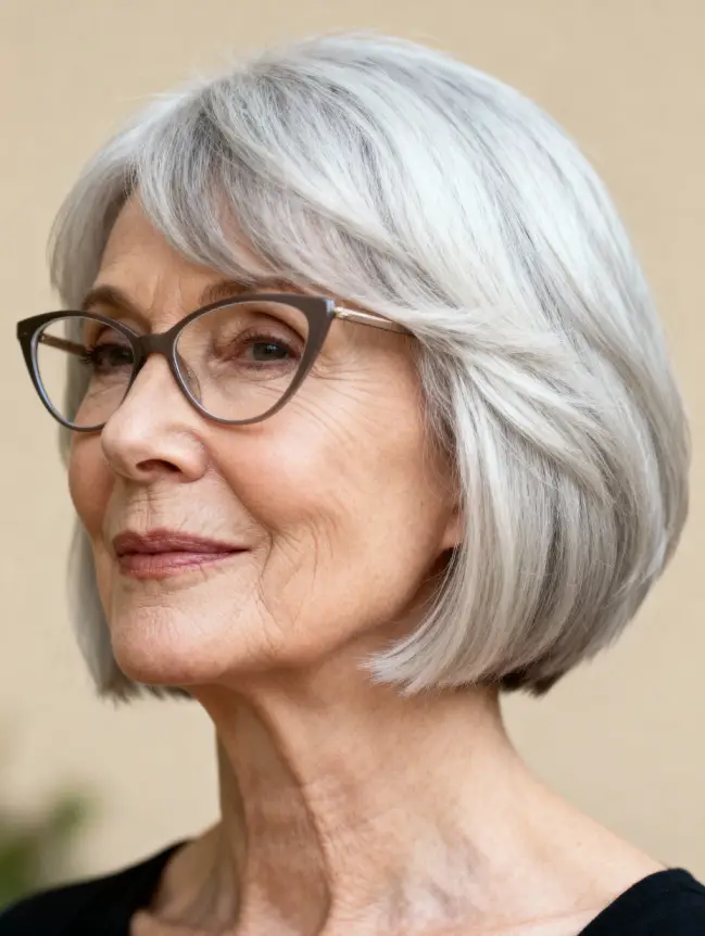 Pixie Haircuts for Women Over 70 with Glasses