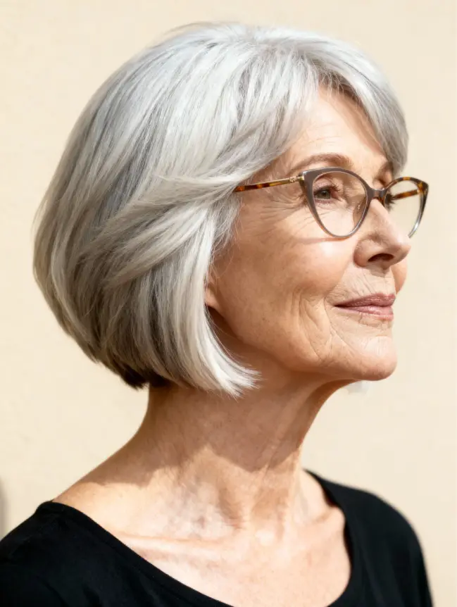 Pixie Haircuts for Women Over 70 with Glasses