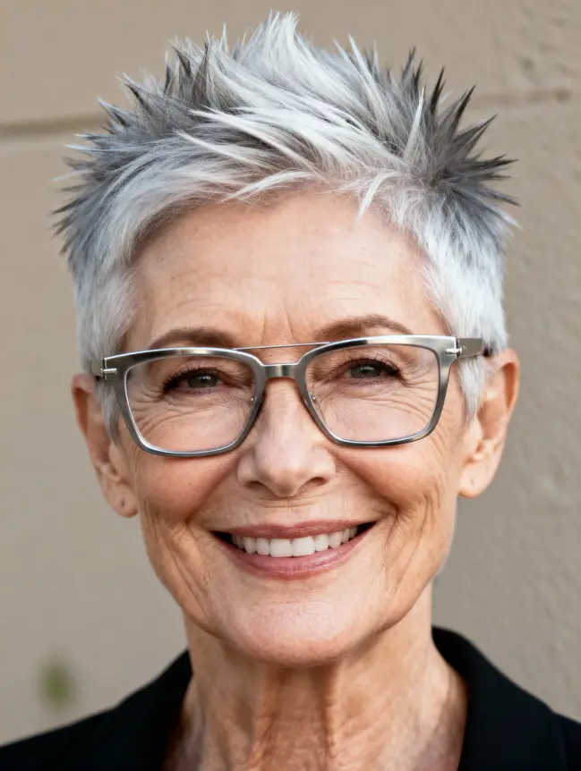 Pixie Haircuts for Women Over 70 with Glasses