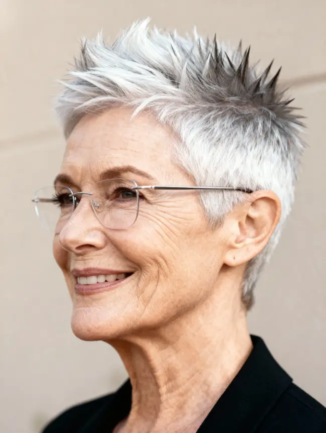 Pixie Haircuts for Women Over 70 with Glasses