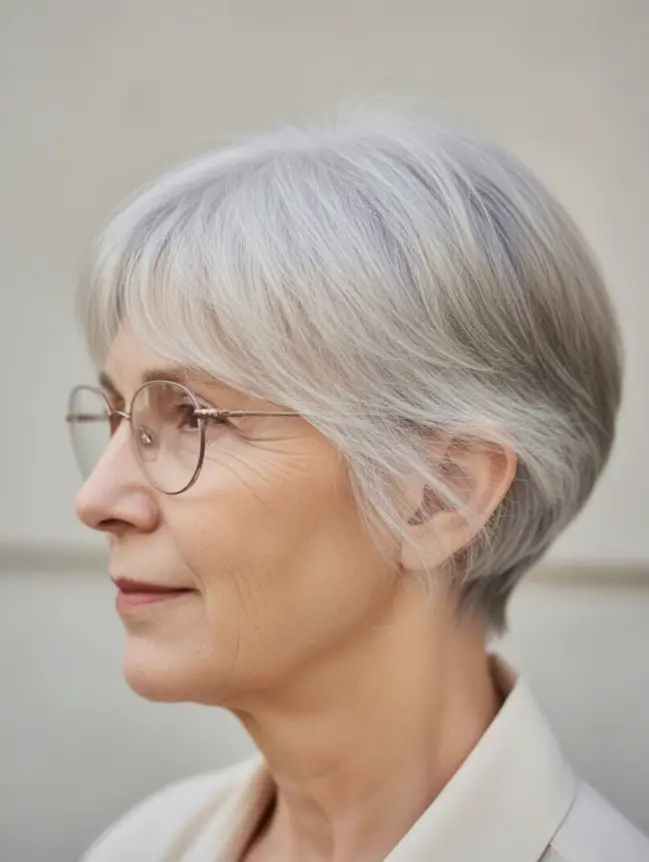 Pixie Haircuts for Women Over 70 with Glasses