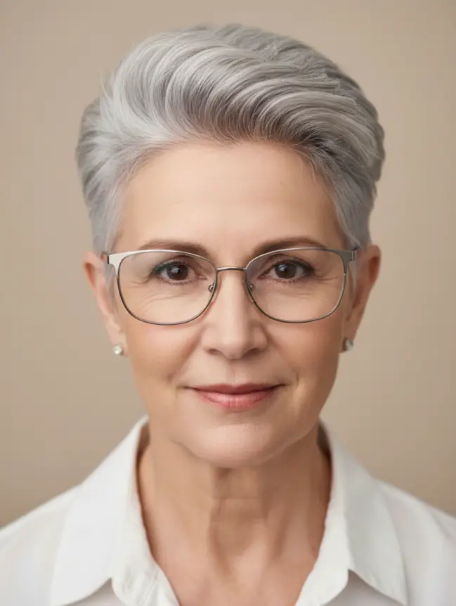 Pixie Haircuts for Women Over 70 with Glasses