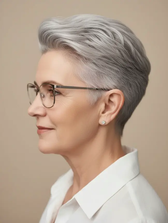 Pixie Haircuts for Women Over 70 with Glasses