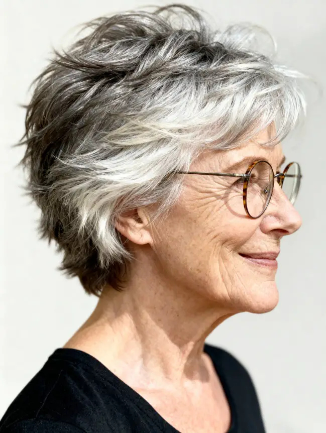 Pixie Haircuts for Women Over 70 with Glasses