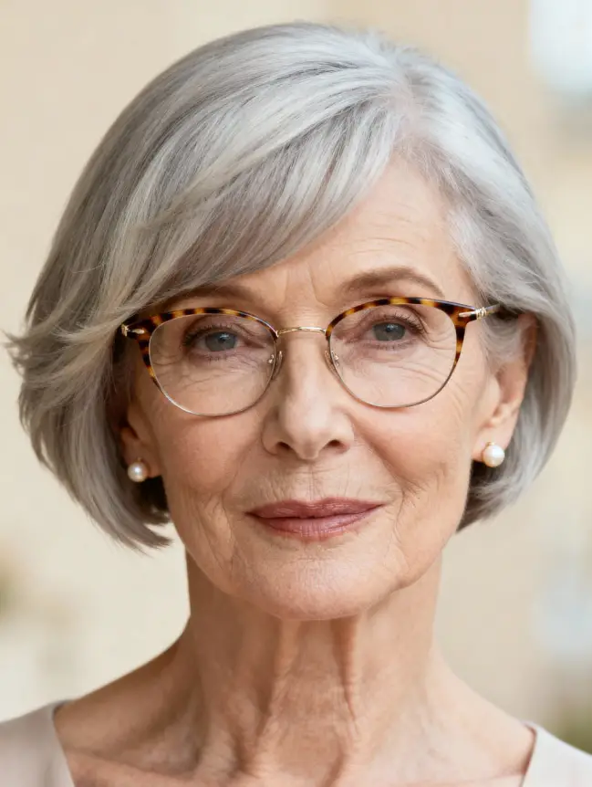 Pixie Haircuts for Women Over 70 with Glasses