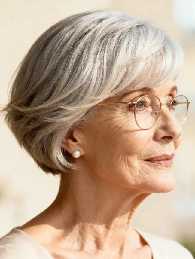 Pixie Haircuts for Women Over 70 with Glasses