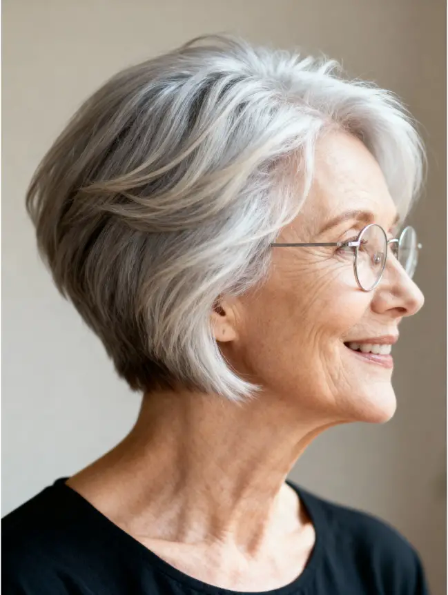 Pixie Haircuts for Women Over 70 with Glasses