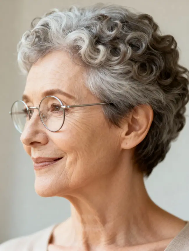 Pixie Haircuts for Women Over 70 with Glasses