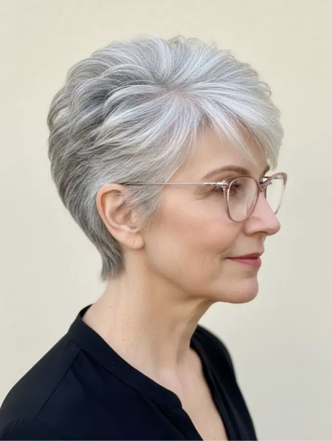 Pixie Haircuts for Women Over 70 with Glasses
