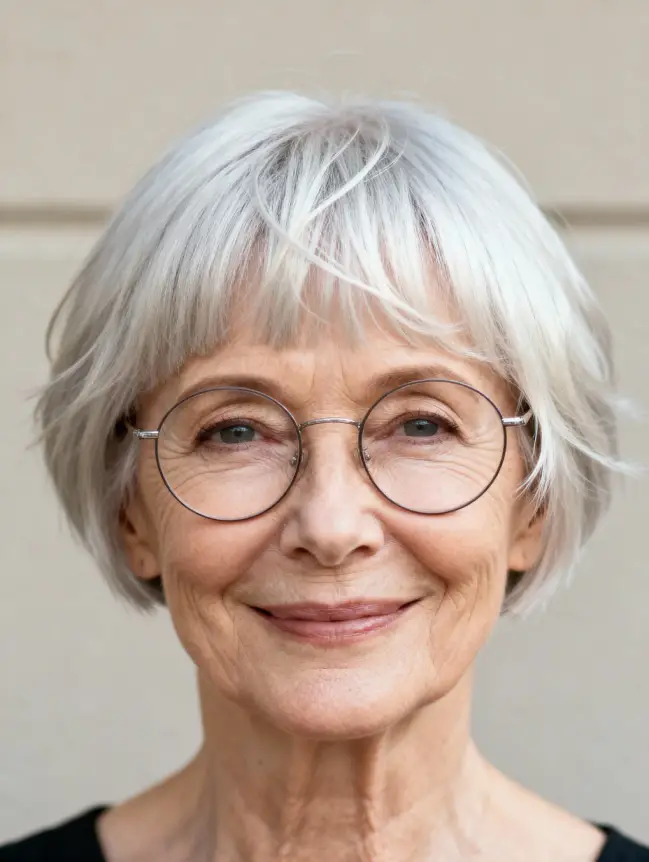 Pixie Haircuts for Women Over 70 with Glasses