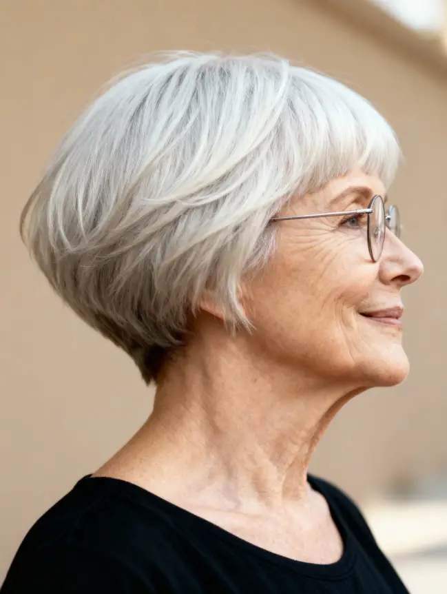 Pixie Haircuts for Women Over 70 with Glasses
