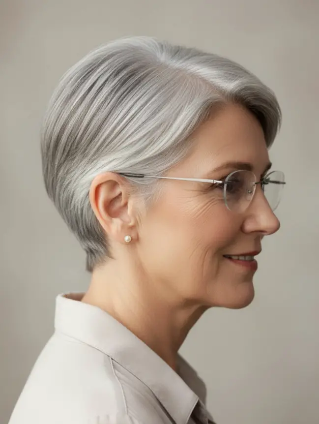 Pixie Haircuts for Women Over 70 with Glasses