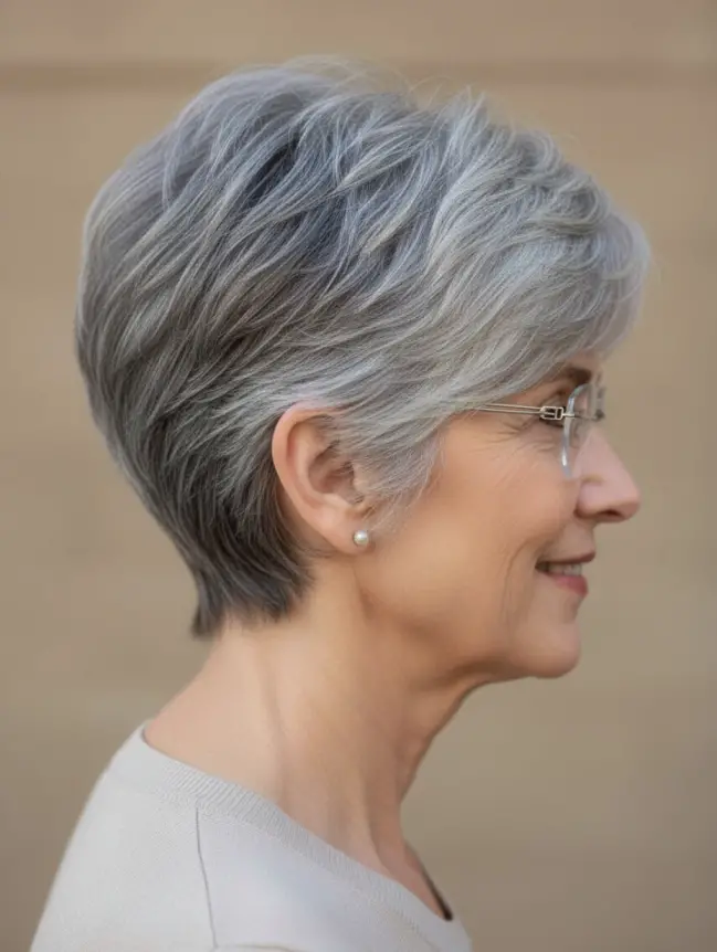 Pixie Haircuts for Women Over 70 with Glasses