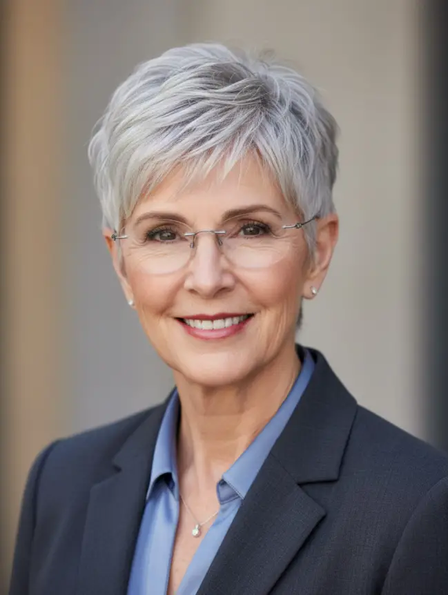 Pixie Haircuts for Women Over 70 with Glasses
