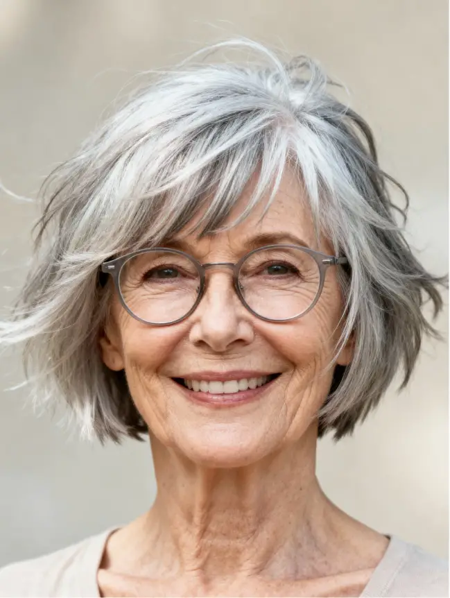 Pixie Haircuts for Women Over 70 with Glasses