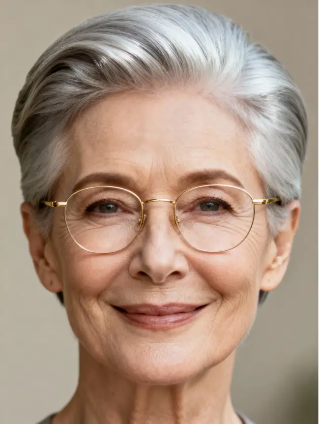Pixie Haircuts for Women Over 70 with Glasses