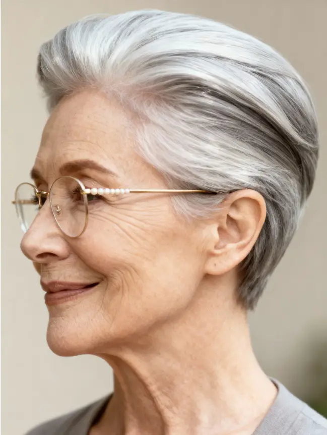 Pixie Haircuts for Women Over 70 with Glasses