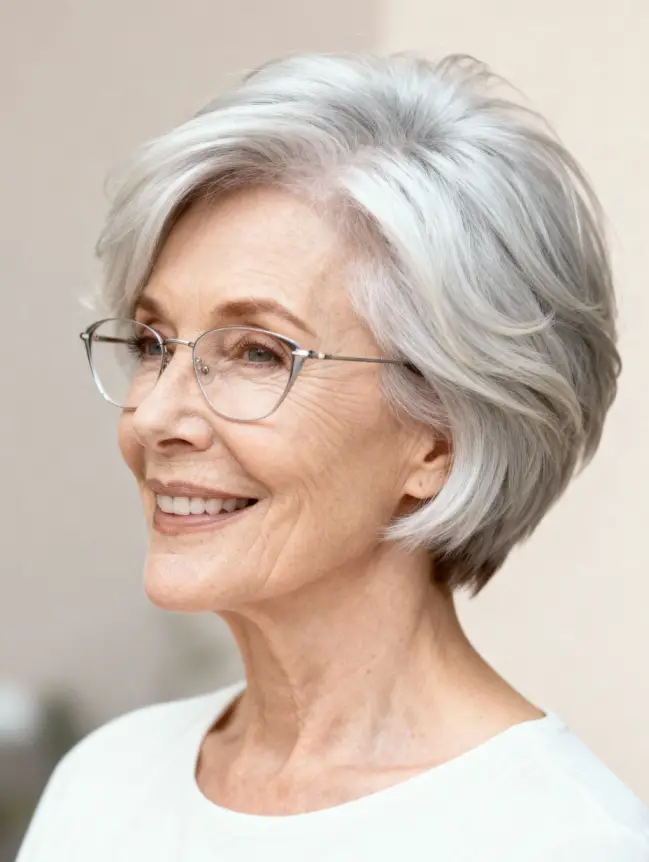 Pixie Haircuts for Women Over 70 with Glasses