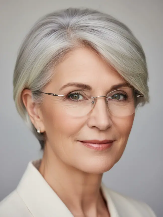 Pixie Haircuts for Women Over 70 with Glasses