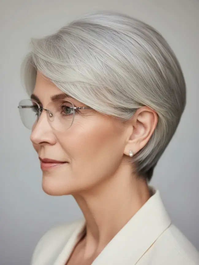 Pixie Haircuts for Women Over 70 with Glasses