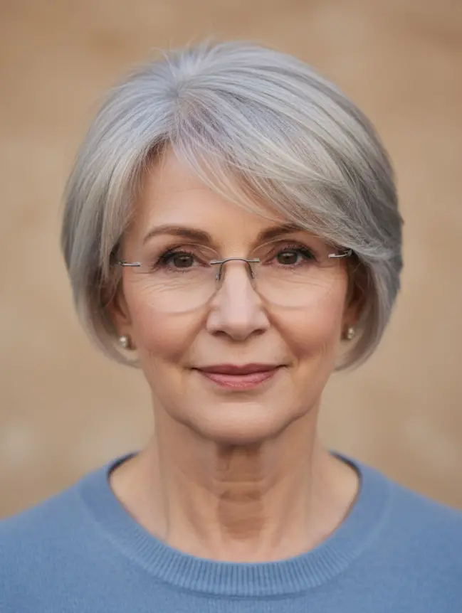 Pixie Haircuts for Women Over 70 with Glasses