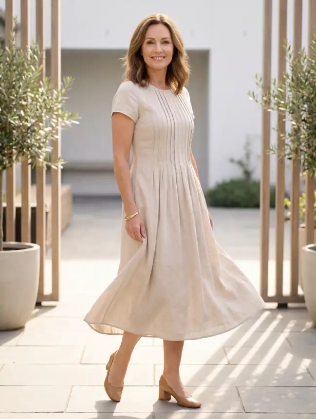 Summer Midi Dress Styles for Women Over 50