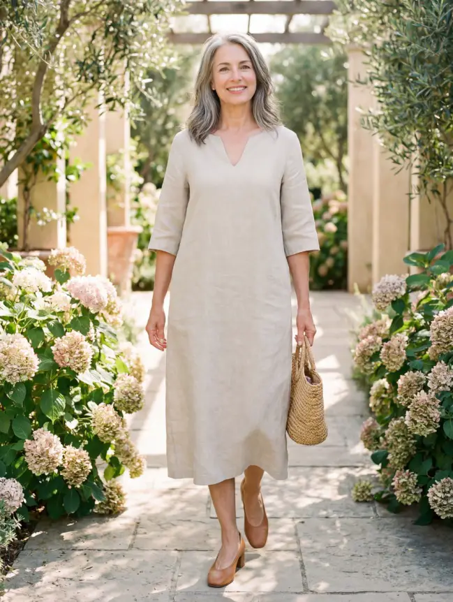 Summer Midi Dress Styles for Women Over 50