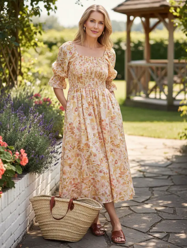 Summer Midi Dress Styles for Women Over 50
