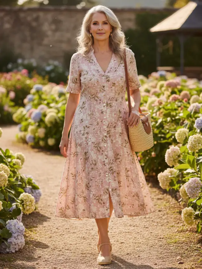 Summer Midi Dress Styles for Women Over 50