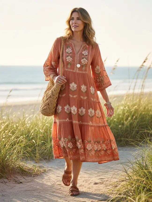 Summer Midi Dress Styles for Women Over 50