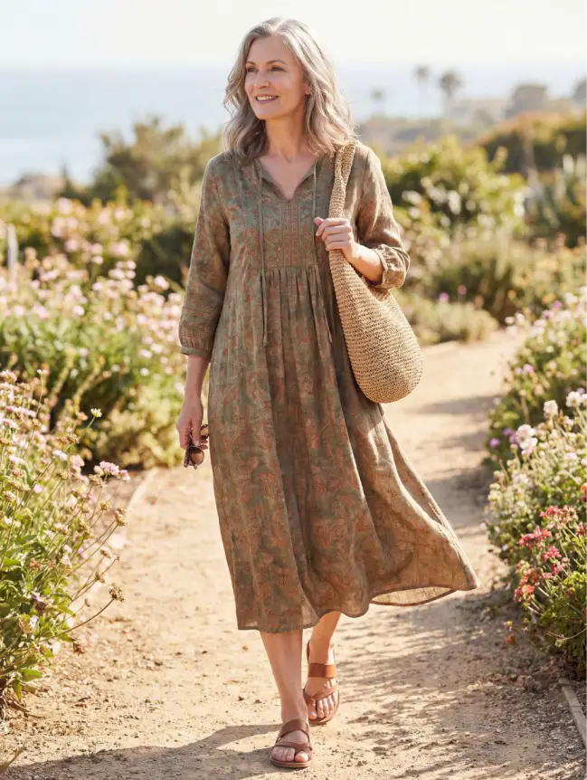 Summer Midi Dress Styles for Women Over 50