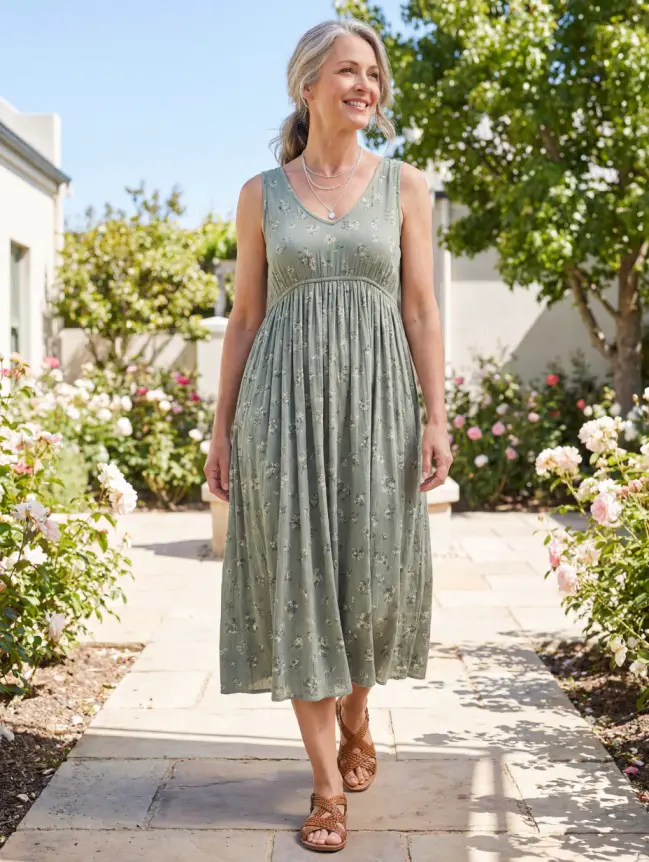 Summer Midi Dress Styles for Women Over 50