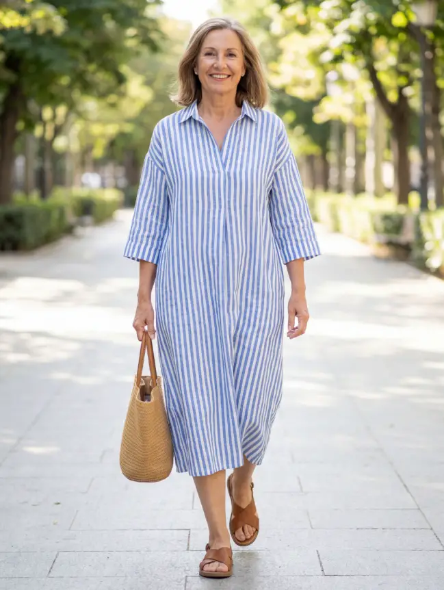 Summer Midi Dress Styles for Women Over 50