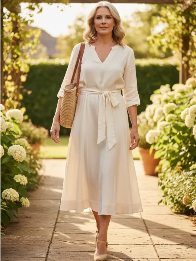 Summer Midi Dress Styles for Women Over 50