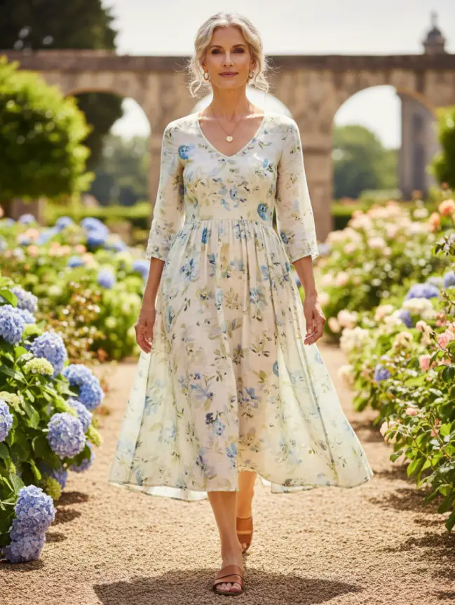 Summer Midi Dress Styles for Women Over 50