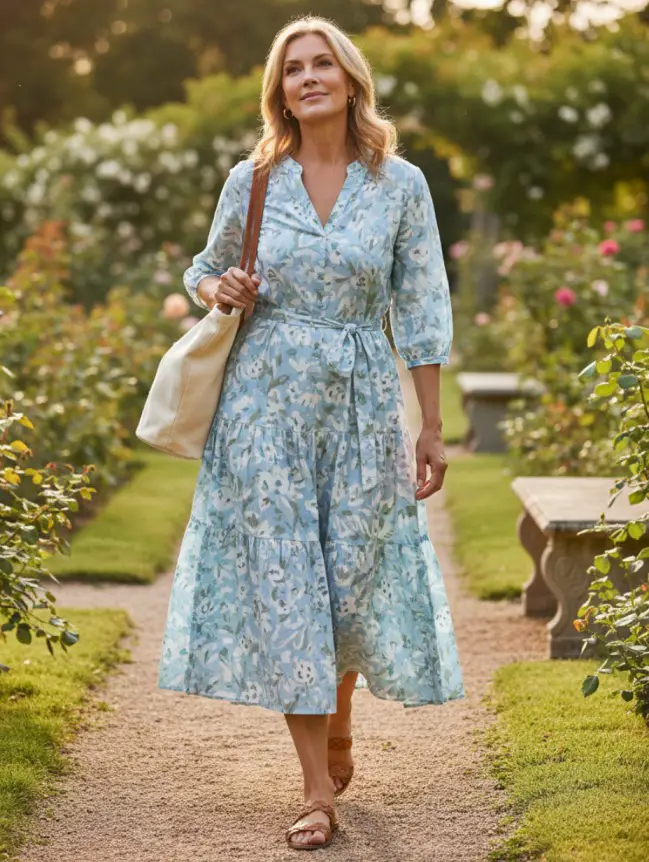 Summer Midi Dress Styles for Women Over 50