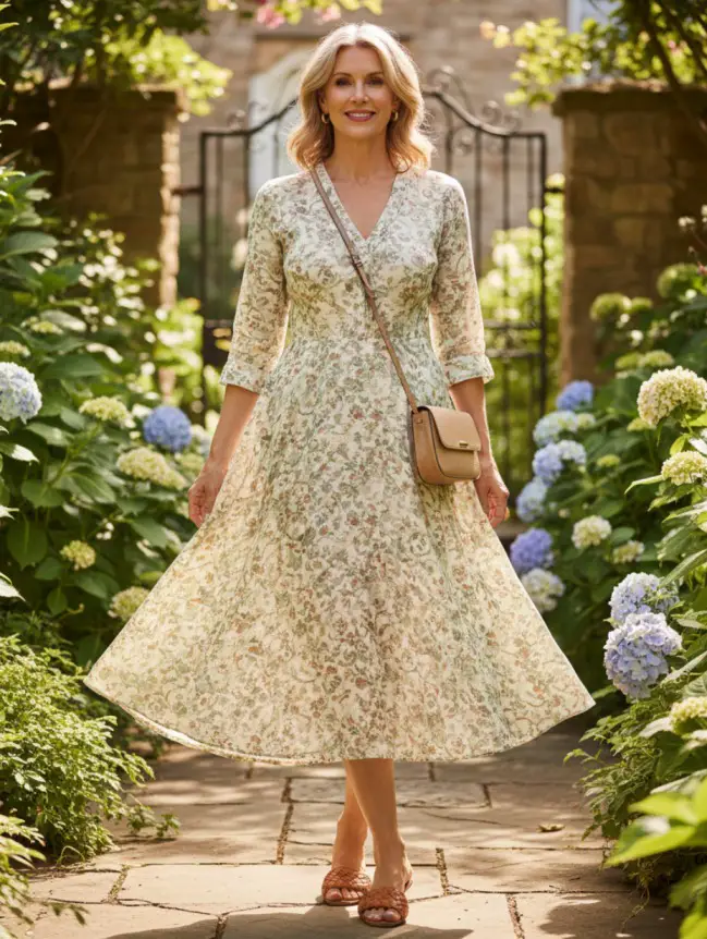 Summer Midi Dress Styles for Women Over 50